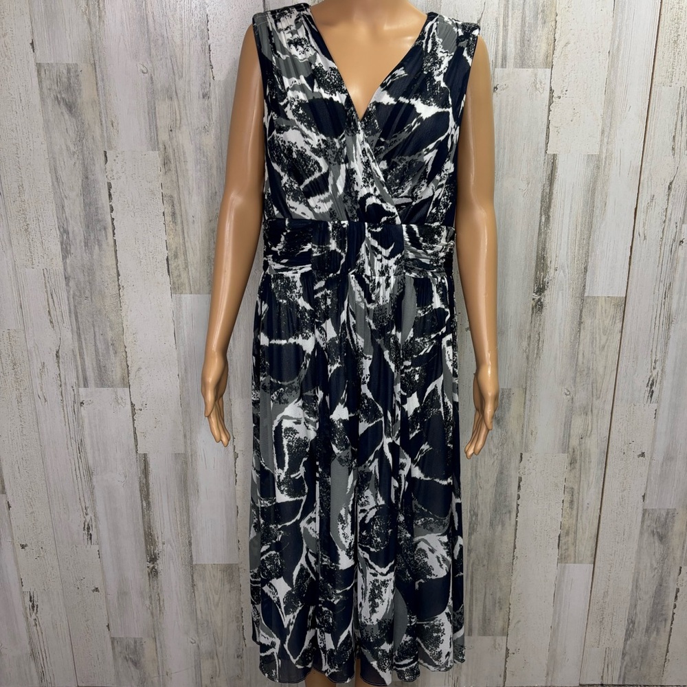 Coldwater Creek Indigo Print Mesh Dress